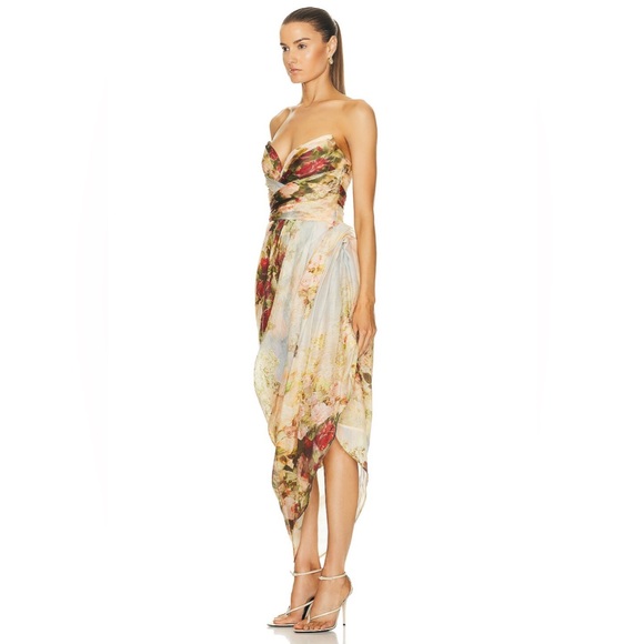 ZIMMERMANN Luminosity Strapless Midi Dress Zimmermann Size 2 - Picture 4 of 17